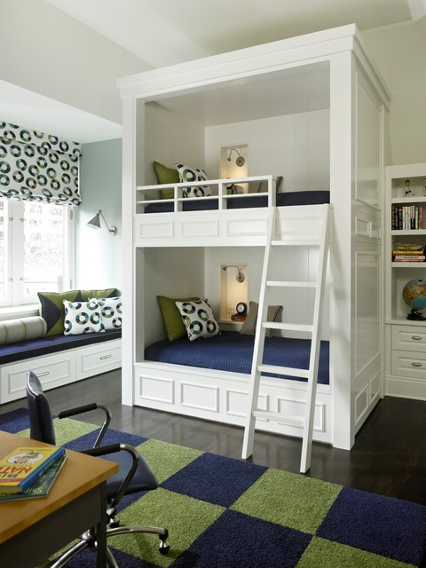Bunk Beds Kids White Bunk Beds In The Kids Bedroom With Blue And Green Carpet Tiles On Wooden Floor Interior Design  Carpet Tiles With Bright Color For Interior House 