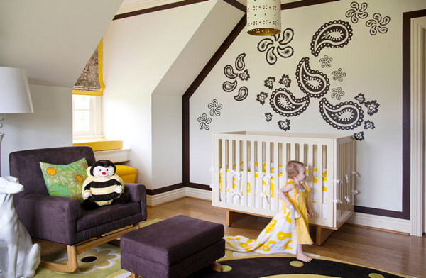 Color Design In White Color Design Idea Applied In Modern House Interior Equipped With Wooden Flooring Unit And Nursery Idea House Designs  Paisley Pattern Design That Makes Your Home Interior Looks Beautiful 