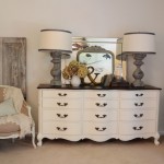 Dressered With Covering White Dressered With Dark Handles Covering The Facade Part To Display Huge Table Lamps Furniture  Elegant White Dresser Design Which You Prefer 