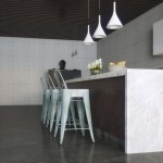 Lampshade Design In White Lampshade Design Idea Applied In Modern Kitchen Interior Design IDea With Unqiue Stool Design Ideas Plan Kitchen  Kitchen Space With Eat-in Feature 