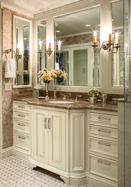 Vanity And Cabinets White Vanity And Bathroom Wall Cabinets In The Bathroom With Beautiful Flowers And Bright Lamps Bathroom  Bathroom Wall Cabinets With Bright Color Accent 