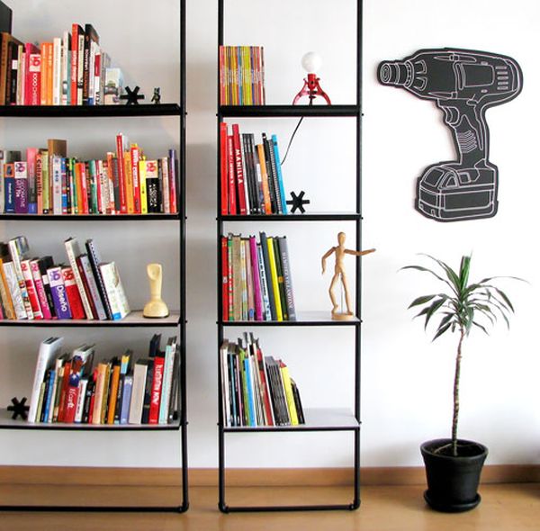 Black Bookshelves Room Wonderful Black Bookshelves Completing The Room With Industrial Furniture And The Hardwood Floor Near White Wall Furniture  Home Furniture Made From Upcycled Steel Pipes 