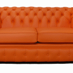 Exclusive Living Style Wonderful Exclusive Living Room Interior Style Orange Sofa Made From Leather Material Finished In Classic Details Furniture  Amazing Orange Sofa For Innovative House 