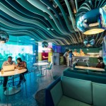 Liquid Rendering Office Wonderful Liquid Rendering For Google Office Dining In Sophisticated Blue Touches Of Walling Ceiling And Furnishing Office  Updated Office In Uplifting Design 
