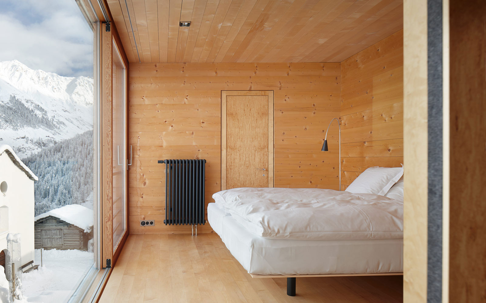 Bedroom Design Vacation Wondrous Bedroom Design Of Zumthor Vacation Homes With White Bed Linen White Pillows And White Colored Blanket  Simple Wooden Interior From Zumthor Vacation Home 