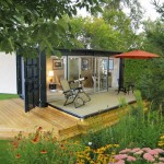 Deck And Houses Wooden Deck And Fornt Garden Houses Made From Shipping Containers Natural Atmosphere Finished With Outdoor Living Space Decoration  Houses Made From Shipping Containers Designed In One And Two Floors 