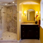 Color Ideas Small Yellow Color Ideas Applied In Small Bathroom Interior Design With Floral Decorating Ideas With Mosaic Tile Material Idea House Designs  Paisley Pattern Design That Makes Your Home Interior Looks Beautiful 