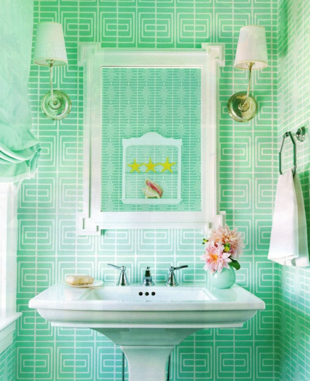 Green Tile Superb Adorable Green Tile Wall For Superb Kids Bathroom Ideas With Extraordinary Pink Flower Bouquet Bathroom Cheerful And Friendly Bathroom Ideas For Kids