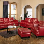 Red Sofa Of Adorable Red Sofa And Loveseat Of Living Room Furniture Sets Furnished With Chair Plus Ottoman And Completed With Glass Round Table On Soft Rug Furniture The Best Living Room Furniture Sets
