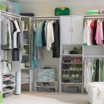 Walk In In Adorable Walk In Closet Ideas In White Color Completed With Clothes Rack And Shoes Cabinet Plus Furnished With Soft Simple Chair Closet Walk In Closet Ideas: Enjoying Private Collection