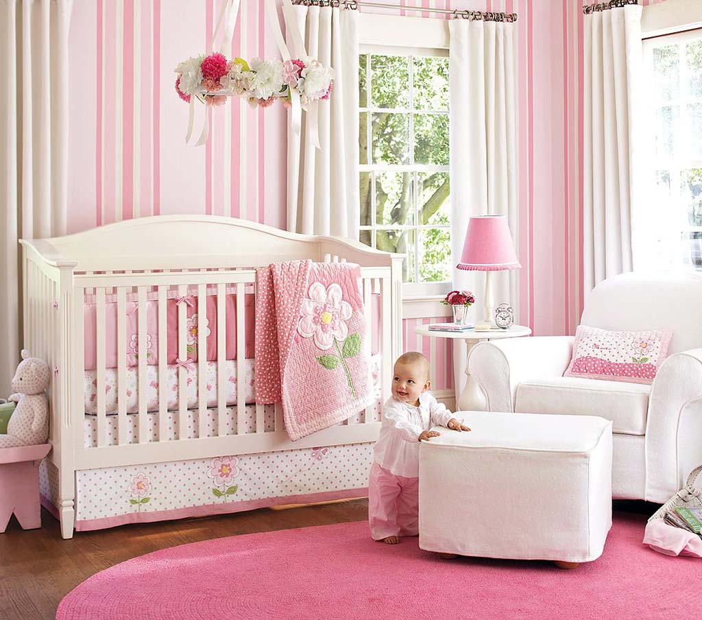 Wall Painting Gorgeous Adorable Wall Painting Mixed With Gorgeous Artificial Hanging Wreath And Feminine Baby Nursery Bedding Sets Kids Room Beautiful And Comfortable Bedding Sets For Baby Nursery Crib