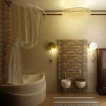 Hot Tub Curtain Alluring Hot Tub With Curvy Curtain Combined With Faux Wood Bathroom Tile Design And Floating Flushes Bathroom Tile Ideas To Make The Best Bathroom Design