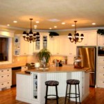 Kitchen Design Wooden Alluring Kitchen Design Choice With Wooden Floor And Round Stools Near L Shaped Kitchen Island Closed Nice Backsplash Plus Pastel Wall Paint Kitchen Guides To Apply L Shaped Kitchen Island For All Size