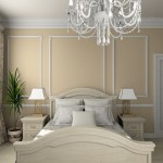 White Chandelier Bed Alluring White Chandelier Above Cozy Bed And Classic Nightstands In Bedroom Using Calming Paint Colors Bedroom Calming Paint Colors For Bedroom
