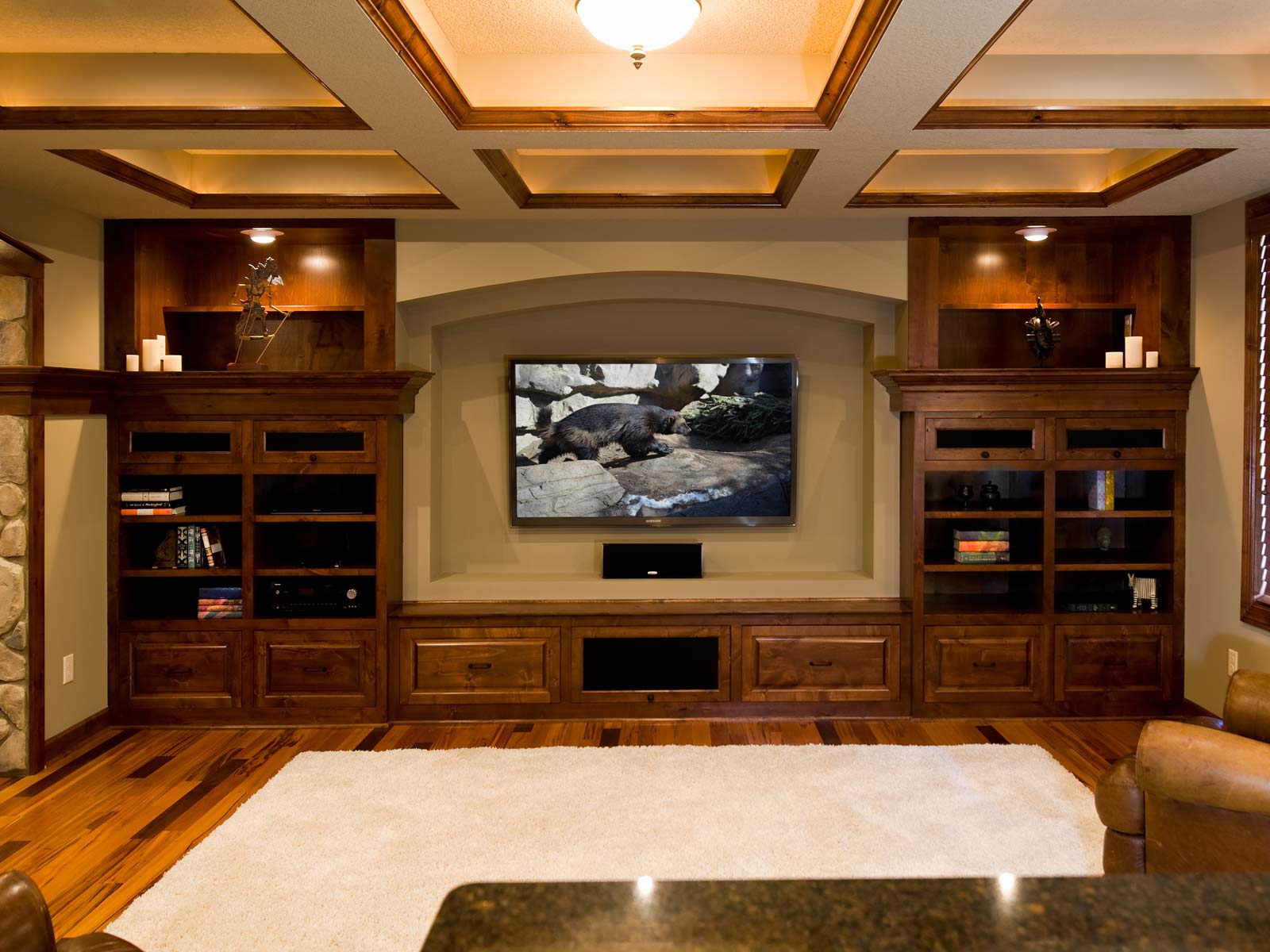Finishing Ideas Home Amazing Basement Finishing Ideas With Magnificent Traditional Home Cinema Room Using Wooden Flooring And White Carpet Combined With Wooden Cabinet Ideas Basement Basement Finishing Ideas Leading To Stunning Results