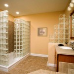 Frosted Glass Feat Amazing Frosted Glass Shower Enclosure Feat Brown Floor Tile And Compact Wood Vanity Furniture In Guest Bathroom Idea Interior Design  Fantastic Guest Bathroom In Guest Bathroom Ideas 