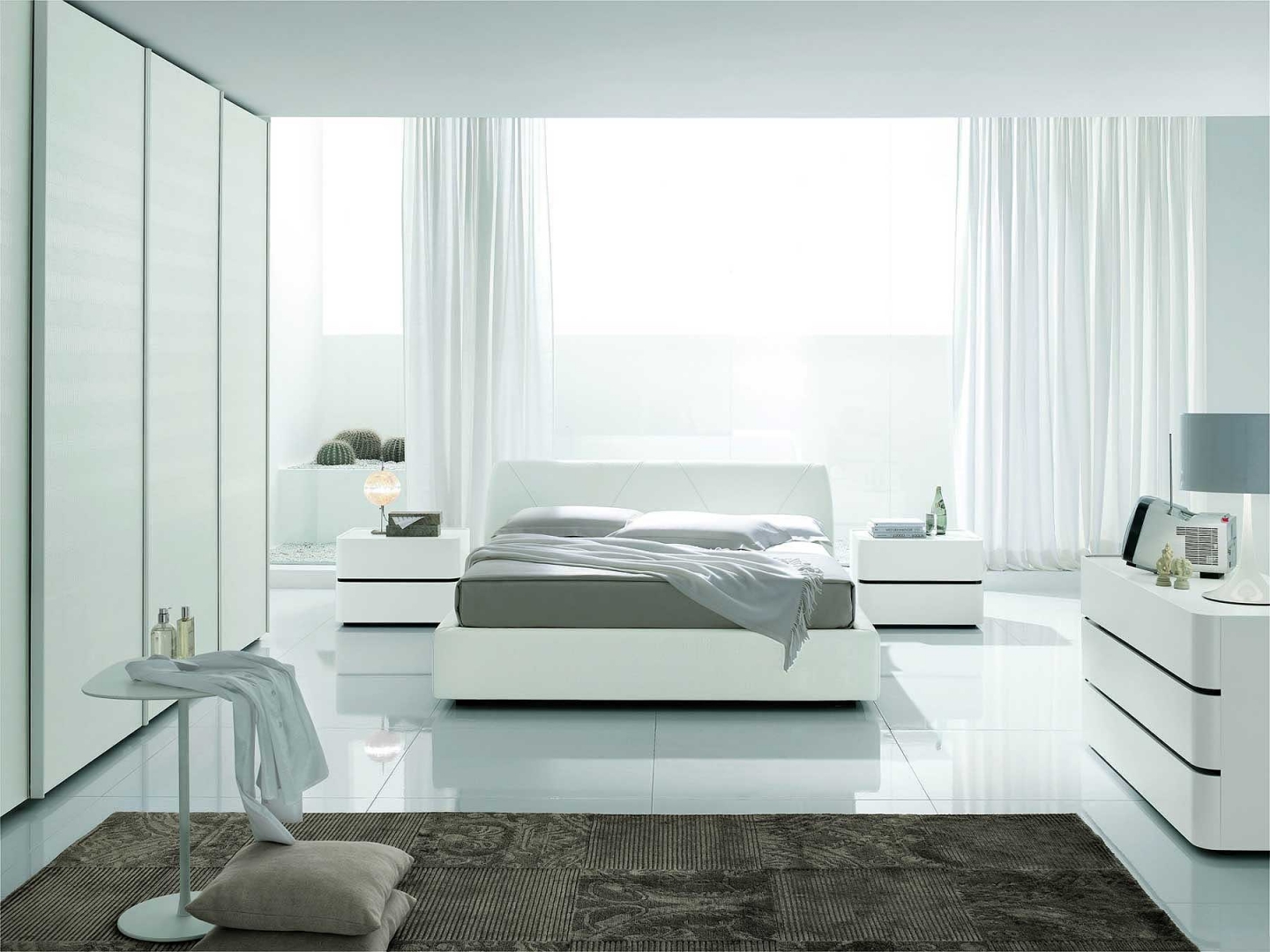 Modern Bedroom Bedroom Amazing Modern Bedroom With White Bedroom Furniture Of Platform Bed Also Twin Nightstand And Drawers Completed With Closet And Pedestal Table Bedroom 15 Simple White Bedroom Furniture For Your Romantic Modern House