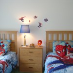 Spiderman Wall Superhero Amazing Spider Man Wall Decal In Superhero Twin Bedroom Sets For Boy With Blue Table Lamp Bedroom Creative Twin Bedroom Sets Ideas That Overflow With Style