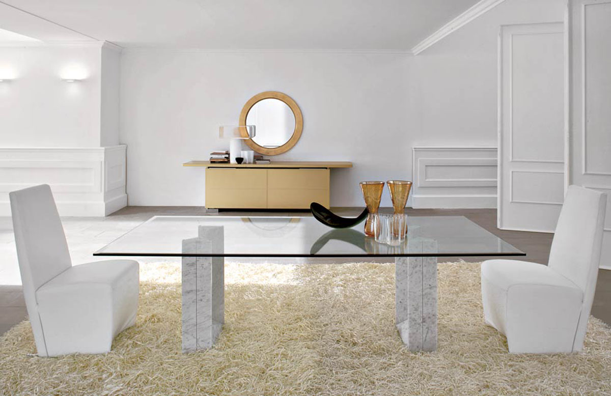 White Room Modern Amazing White Room Color Applying Modern Dining Room Sets With Glass Table Coupled With Dual Chairs On Soft Rug And Completed With Dining Table Decorations Dining Room The Best Modern Dining Room Sets