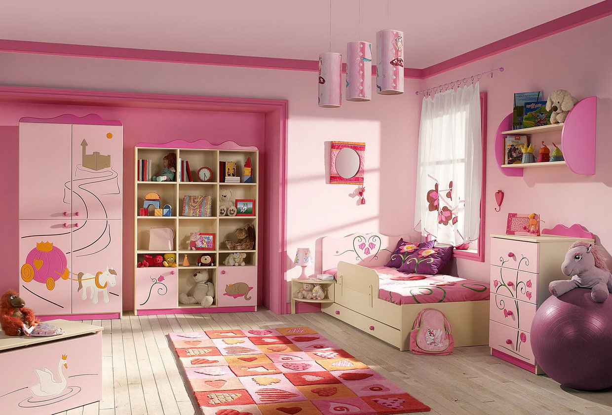Pink Themed Bedroom Amusing Pink Themed Of Cute Bedroom Ideas For Girls Furnished With Single Bed And Drawers Completed With Cabinets And Pendant Lamps Bedroom Cute Bedroom Ideas For Enhancing House Interior