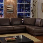 Living Room Accent Apartment Living Room Present Stone Accent Wall Also Tall Windows Idea Feat Modern Brown Leather Sectional Couch Design Furniture  Brown Leather Couch Is Ready To Turn You Classic 