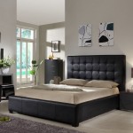 Bedroom With Applying Appealing Bedroom With Queen Bed Applying Tufted Headboard Furnished With Nightstand Also Desk And Drawers Of Black Bedroom Furniture And Completed With Soft Rug Bedroom Black Bedroom Furniture For The Elegant Sense