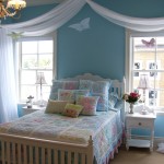 Blue Accent For Appealing Blue Accent Wall Color For Girls Bedroom Ideas Combined With White Room Curtains Furnished With Bed Between Twin Nightstands And Completed By Night Lamps Bedroom Girls Bedroom Ideas: The Orchid Touch