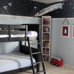 Contemporary Boy With Appealing Contemporary Boy Bedroom Ideas With White Twin Bunk Bed On Black Platform Bed Furnished With Small Bookcase And Completed With Wall Decor Bedroom Boy Bedroom Ideas Which Comes With Interesting Design