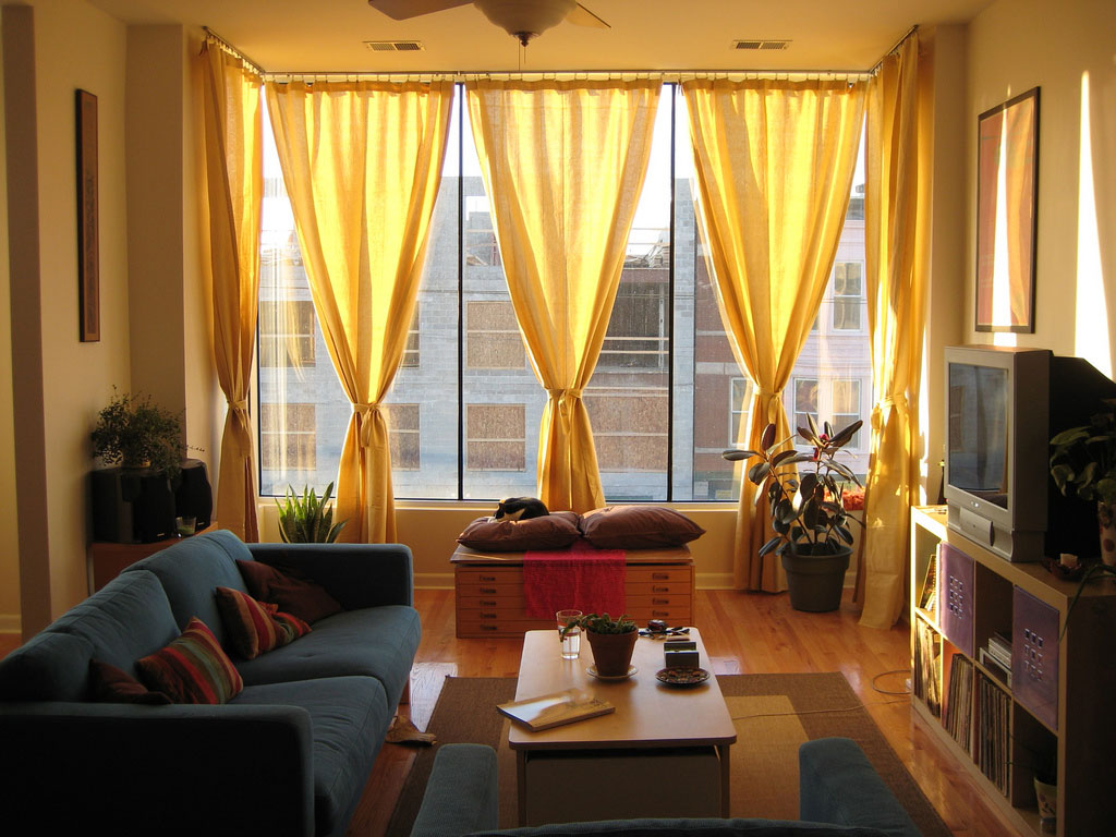 Contemporary Living Yellow Appealing Contemporary Living Room With Yellow Tie Back Living Room Curtains Furnished With Sofa And Table Plus Cupboard Completed With Television Living Room Awesome Living Room Curtains Designs