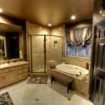 Contemporary Master Applying Appealing Contemporary Master Bathroom Ideas Applying Ceramics Flooring Furnished With Vanity Drawers Also Large Mirror And Completed With Clear Glass Shower Room Coupled With White Bathtub Bathroom Master Bathroom Ideas: Choosing The Ceramic