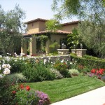 Lanscape Design Small Appealing Landscape Design Ideas For Small Garden In The Frontward Completed With Hodgepodge Flowers And Green Plants Furnished With Neat Green Grass And Trees Exterior Landscape Design Ideas With Natural Decoration