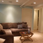 Basement Finishing Brown Appealing Minimalist Basement Finishing Ideas With Brown Sofa Design In Traditional Style Combined With Wooden Table For Inspiration Basement Basement Finishing Ideas Leading To Stunning Results