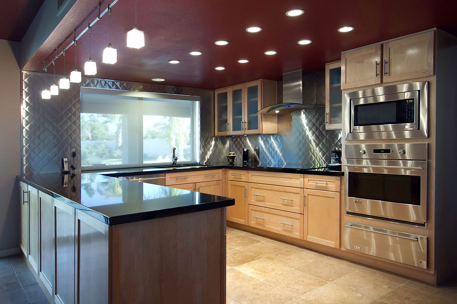 Modern Kitchen Ceilling Appealing Modern Kitchen Remodeling Applying Ceiling Lighting With Sectional Kitchen Cupboards Furnished With Sink And Electric Range And Completed With Ovens Kitchen The Stylish And Simplest Kitchen Remodeling Ways