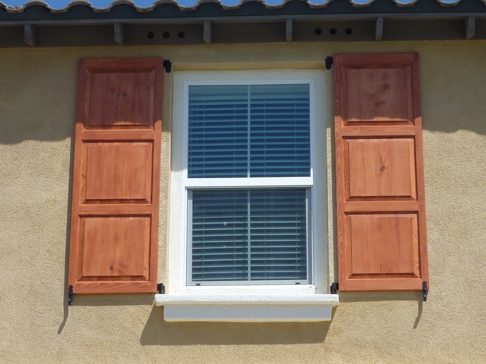Oak Material Window Appealing Oak Material For Exterior Window Shutters Beside Old Fashioned Window On Concrete Wall Exterior Exterior Window Shutters With Maximum Functional Features