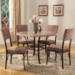 Round Dining In Appealing Round Dining Room Table In Marble Materials Completed By Beverage Also Cup Glass And Vase Flowers And Furnished With Brown Chairs Dining Room Perfect Round Dining Room Tables
