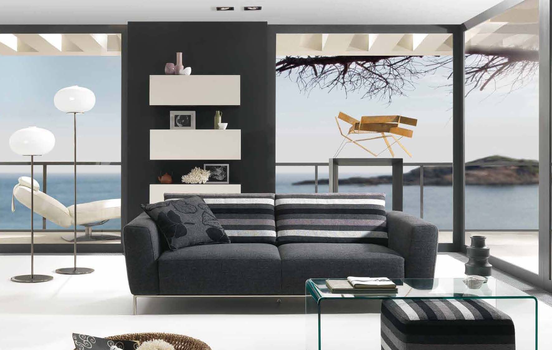Contemporary Living Clear Astonishing Contemporary Living Room Applying Clear Glass Wall Furnished With Flooring Stand Lamps And Wall Cabinet Completed With Black Sofa And Ghost Table Living Room Attractive Contemporary Living Room Design