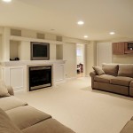 Basement Finishing Home Astonishing Minimalist Basement Finishing Ideas For Home Cinema Room Decorated With Beige Fabric Sofa And White Cabinet In Traditional Design Ideas Basement Basement Finishing Ideas Leading To Stunning Results