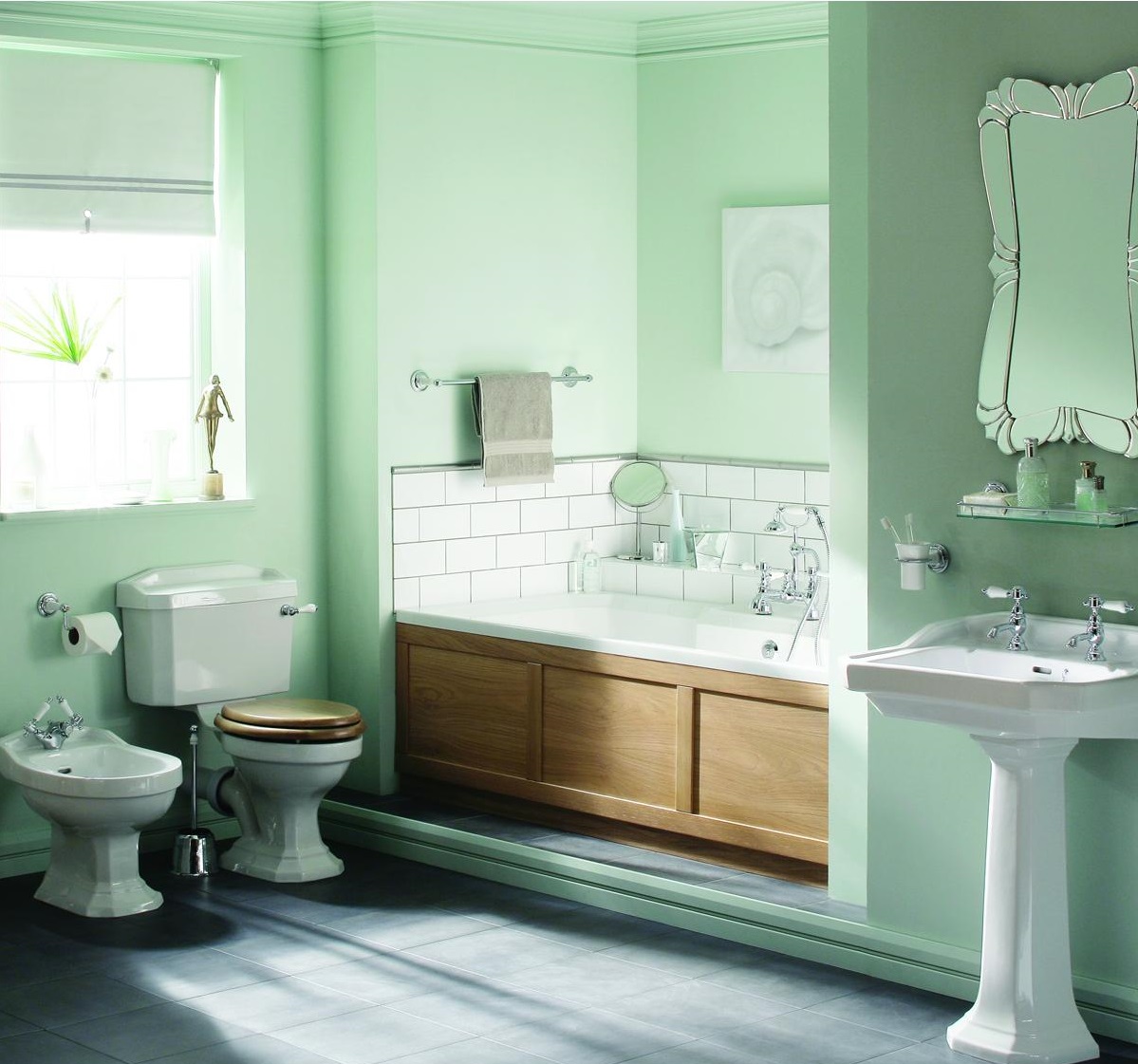 Modern Bathroom Bathroom Astonishing Modern Bathroom Applying Cyan Bathroom Paint Ideas Installed With Pedestal Sink Also Urinal And Toilet Seat And Completed With Bathtub Using Claw Handle Faucet Bathroom The Great Advantages Of Bathroom Paint Ideas