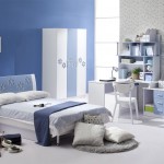White And Of Astonishing White And Blue Color Of Kids Room Paint Ideas With Medium Bed Plus Nightstand Drawers Furnished With Grey Circle Rug And Completed With Cupboard Combined By Desk Kids Room Colorful And Pattern Kids Room Paint Ideas