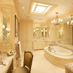White Interior Bathroom Astonishing White Interior Of Master Bathroom Designs With Chandelier And Wall Sconces Lighting Furnished With Bathtub Applying Claw Handle Faucet Plus Completed With Vanity Bowl Sink Bathroom 15 Master Bathroom Design With Sophisticated Decor Accents
