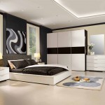 Bedroom With Bed Astounding Bedroom With Black Queen Bed Combined With Platform Of White Bedroom Furniture Furnished With Twin Table Lamps On Nightstand And Completed With Cupboards Bedroom 15 Simple White Bedroom Furniture For Your Romantic Modern House