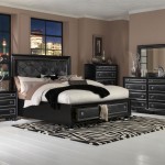 Black Bedroom Modern Astounding Black Bedroom Furniture Of Modern Bedroom With Queen Bed On Platform Drawers Coupled With Nightstand Also Furnished With Drawers And Vanity Completed With Mirror Bedroom Black Bedroom Furniture For The Elegant Sense