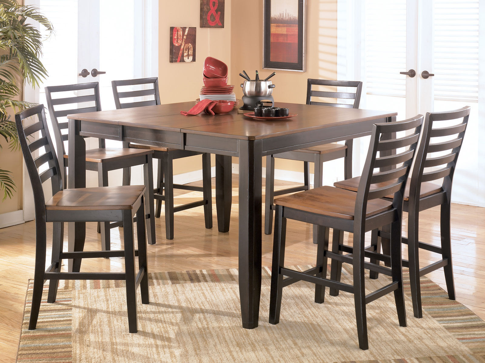 Dark Brown Of Astounding Dark Brown Color Furniture Of Contemporary Dining Room Sets With Square Wooden Table Coupled With Chairs And Completed With Dining Fixtures Dining Room The Design Contemporary Dining Room Sets