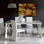 Floor Lamp Contemporary Awesome Floor Lamp Design Feat Contemporary White Dining Room Set With Leather Chairs And Rectangle Mirrored Table Idea Dining Room  Having Good Time In A Contemporary Dining Room Sets 
