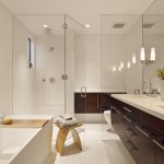 Interior Decorating Modern Awesome Interior Decorating Ideas Of Modern Bathroom With Clear Glass Room Divider Completed With Bathtub And Vanity Sink With Mirror Also Furnished With Wall Sconce Lighting Interior Decorating Ideas In General Or Special Way