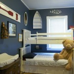 Kids Bedroom Applying Awesome Kids Bedroom For Boys Applying Blue Kids Room Paint Ideas In Ocean Design With Wall Decorations Furnished With White Twin Bunk Beds And Completed With Wall Cabinets Kids Room Colorful And Pattern Kids Room Paint Ideas