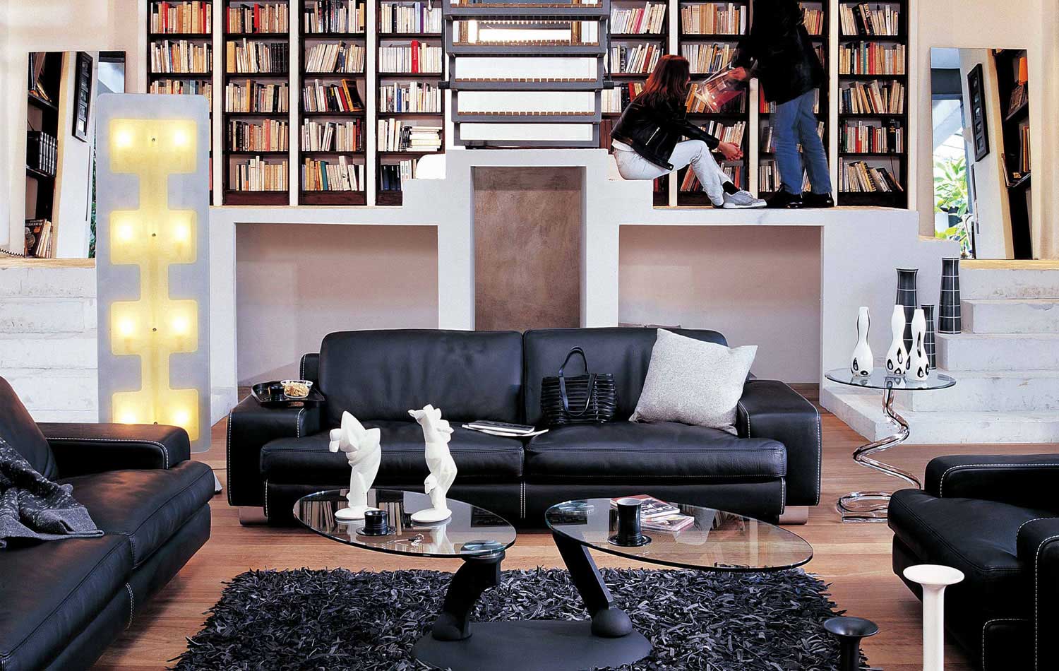 Living Room Black Awesome Living Room Inspiration With Black Sofa And Cool Table On Carpet Plus Artworks Living Room Living Room Inspiration With Compact Interior Arrangement