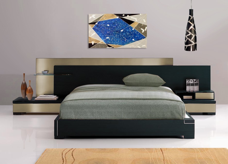 Low Ceiling Modern Awesome Low Ceiling Light Feat Modern Black Platform Bed And Wall Mounted Nightstands Plus Glass Shelf Idea Bedroom  Truly Amazing And Awesome Modern Platform Bed Designs 