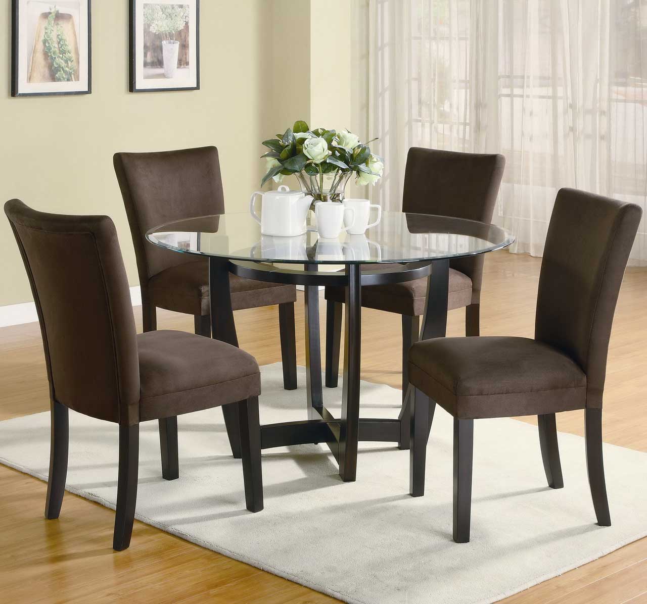 Traditional Formal Dining Awesome Traditional Formal Antique Black Dining Sets With Round Glass Dining Room Table Also Modern Laminate Flooring Design With Glamorous Fur Rug Dining Room Design Ideas Dining Room Wooden Stylish Of Dining Room Chairs