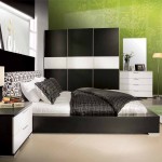 White And Furniture Awesome White And Black Bedroom Furniture In Minimalist Bedroom With Queen Bed And Nightstand Furnished With Table Lamp And Completed With Flooring Stand Lighting Bedroom Black Bedroom Furniture For The Elegant Sense